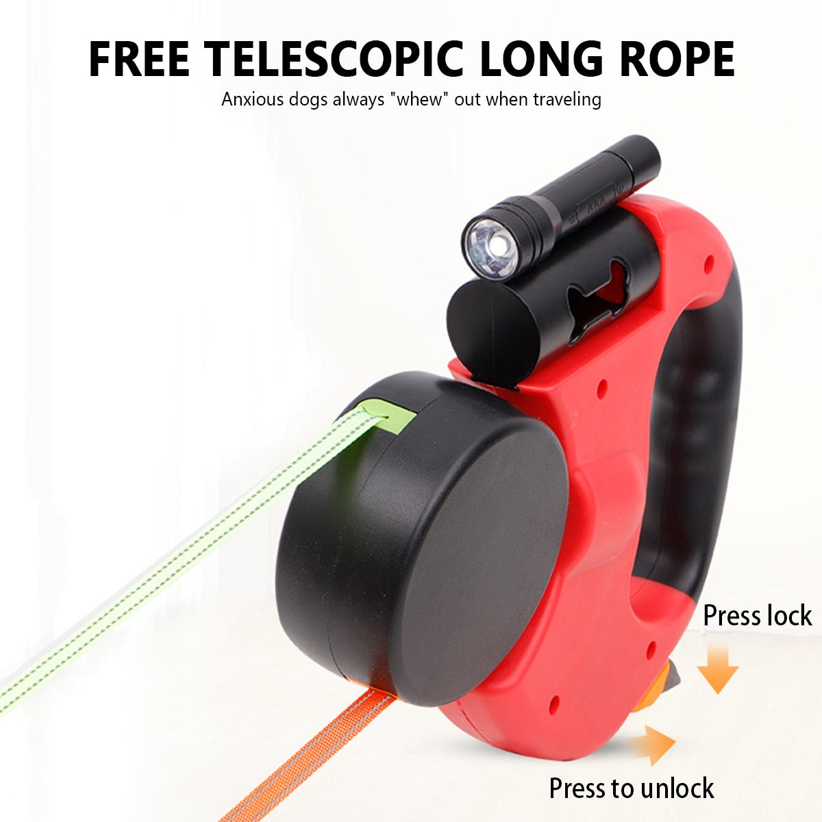 Retractable Dog Leash with Light